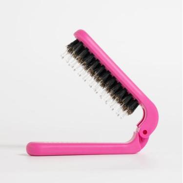 Imagem de Escova de cabelo Uffy MiniPop Travel Folding Boar Bristles Pink