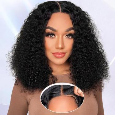 Imagem de Perucas AISI Curly Bob, cabelo humano de 16 polegadas, 180% de densida