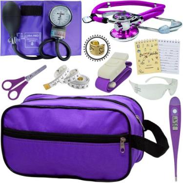 Imagem de Kit Academico Enfermagem Premium Preto Completo - Love Saude, ROXO PAM