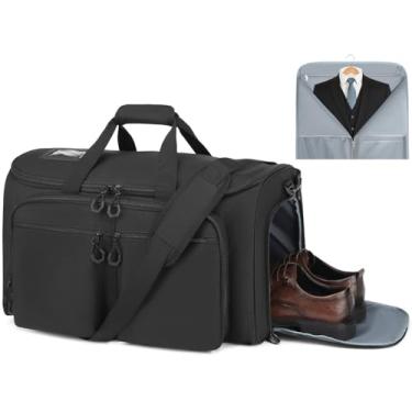 Imagem de Bolsas de viagem para roupas, bolsa de roupa conversível com compartimento para sapatos, 2 em 1, bolsas de vestuário para homens e mulheres, tudo em um bolsa de viagem para terno suspenso, para aviões