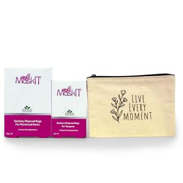 Imagem de Kit de iniciantes da MaskIT: Eliminação de produtos higiênicos e discretos de produtos higiênicos femininos, absorventes e pastilhas, materiais à base de plantas, bloqueia o odor, não vaza, 52 unidades