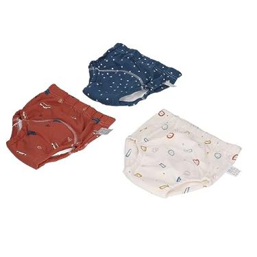 Imagem de Zhjvihx Calças de Treinamento Absorventes para Bebês, Punho Elástico, 6 Capas de Gaze, Fralda de Urina de bebê, 3 Peças para para Uso Diário (#4)
