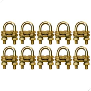 Imagem de Conector Grampo 1/2 a 5/8 Universal de Pressão GTDU de Latão Reforçado Para Haste Aterramento Duplo Tipo U (4)