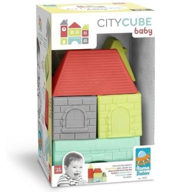 Imagem de Blocos de Montar para Bebê Citycube 8 Peças em Vinil Roma