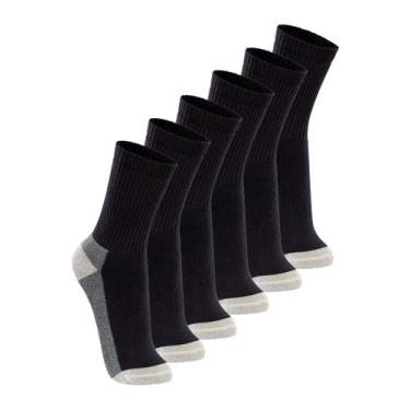 Imagem de Kit com 6 Pares de Meias Esportiva Cano Longo Lupo 3250-002, Preto, 33