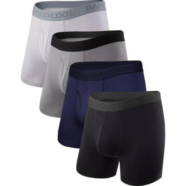 Imagem de Cuecas boxer masculinas BAMBOO COOL Soft Breathable, pacote com 4