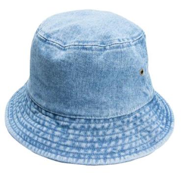 Imagem de Chapéu de balde Gelante 1900 - Jeans azul 100% algodão para mulheres/h