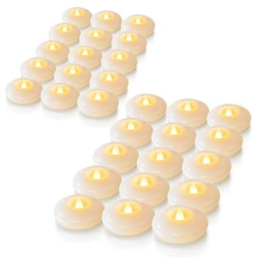 Imagem de Velas flutuantes de LED sem chama Homemory 3", pacote com 48, brancas