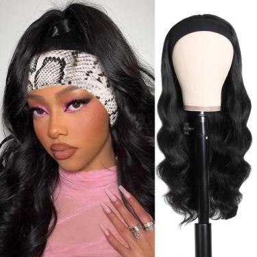 Imagem de Peruca com bandana Olimaruly Brazilian Human Hair 12 Inch Wave