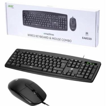 Imagem de Kit Teclado e Mouse Óptico Com Fio Para Computador Escritório Confortá