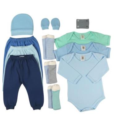Imagem de Kit Roupa Bebê 15 Peças Recém Nascido Roupinhas Variadas Malha 100 Alg