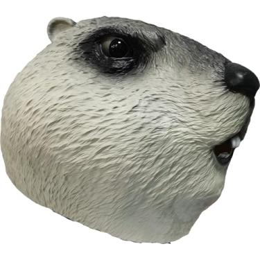 Imagem de Xanmmdylum Animal Groundhog Cosplay Marmota Máscara de Látex Capuz, Adereços para Fantasia de Halloween Cosplay