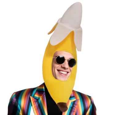Imagem de VVGJDI Chapéu de banana para adultos – acessório de fantasia com tema de frutas cômicas e Halloween, chapéus engraçados de festa, chapéus de fantasia bobos para festas temáticas malucas