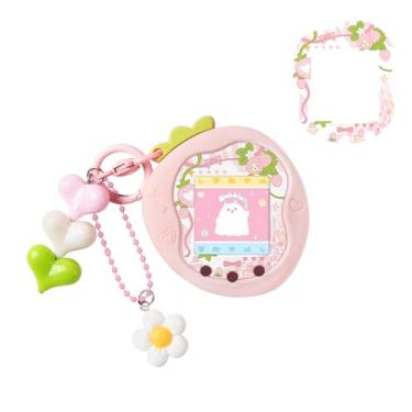 Imagem de BUBBLELOGUS Strawberry Bubble Protective Case for Tamagotchi Uni, Soft TPU Silicone Cover with Faceplate & Charms Set, Anti-Scratch & Waterproof (Pink)