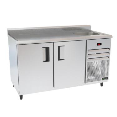 Imagem de Balcão Congelados Venâncio 150cm Exterior Inox Interior Aluzinco Borda Espelhada Com Cuba 110V Vcch15-42291