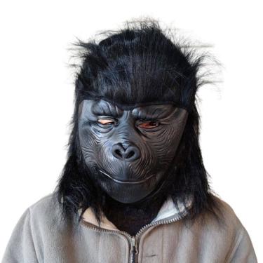 Imagem de Máscara de gorila, resina realista, animal, pele preta, cosplay de Halloween
