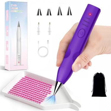 Imagem de Caneta de pintura artística de diamante elétrico com bomba de vácuo, 1000 MAH, sem necessidade de cera, design leve, 3 modos de sucção ajustáveis e recarregável, acessórios e ferramentas de arte de