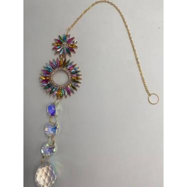 Imagem de Enfeites de cristal para pendurar apanhadores de sol, janela interna, decoração de jardim, presente de decoração de carro, presente (1, anel de pedra)