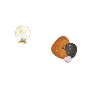 Imagem de Fenteer Estátua de Ferro com Folha, Ornamento, Escultura para Estante, Escritório, Lareira, Mesa, Quarto, Moderno, Montagem Na Parede, Relógio de Arte, Madeir