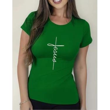 Imagem de Camiseta Camisa Algodão Feminina Masculina Adulto Gospel Moda Evangéli