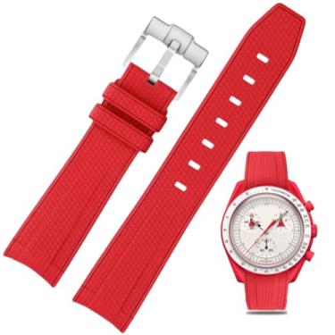 Imagem de Nizonlaie Pulseiras de relógio para Moonswatch, pulseira de substituição premium de borracha de silicone de 20 mm compatível com Swatch Omega Moonswatch Speedmaster