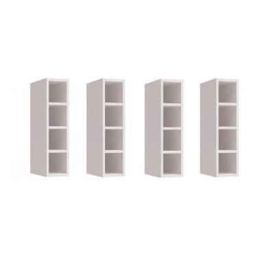 Imagem de Kit 04 Nichos Garrafeiro Adega 100% Mdf Bp Garrafas Branco - INFINITIL