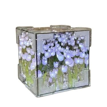 Imagem de DIY Luminária Noturna Pacote de Materiais – Tulipa Cubo 3D, Criativa para Presente e Decoração(Roxo)