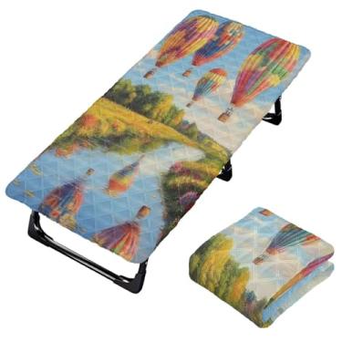 Imagem de Burbuja Lençol de berço de balão de ar quente para crianças, lençol de cochilo acolchoado portátil com faixa elástica para meninas e meninos, lavável na máquina, 63,5 x 127 cm