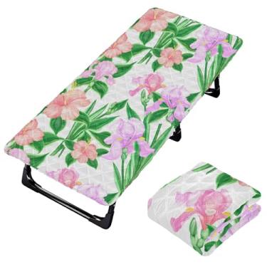 Imagem de Burbuja Lençol de berço de flores para crianças, lençol de cochilo acolchoado portátil com faixa elástica para meninas e meninos, lavável na máquina, 63,5 x 127 cm