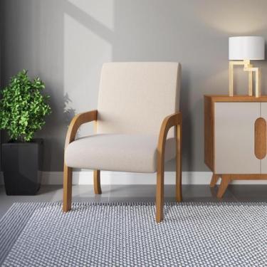 Imagem de Poltrona Siggy Mel/Linho Bronze - Casa Giulia, Nude