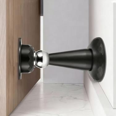 Imagem de Rolha de porta forte, batentes de porta para batente de porta inferior da porta, fita adesiva dupla face, batente de porta preto fosco decorativo, feito de silicone com redução de ruído, fácil