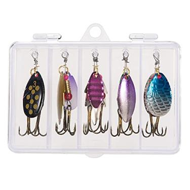 Imagem de 10 peças Conjunto de Iscas Spinner para Pesca Spinnerbait Metálicas Duros Assortidos com Gancho Triplo Afiado Liga Cobre Fácil Lançar Caixa Armazenamento Truta Peixe-Pargo Perca Salmão Lucio Carpa Wal