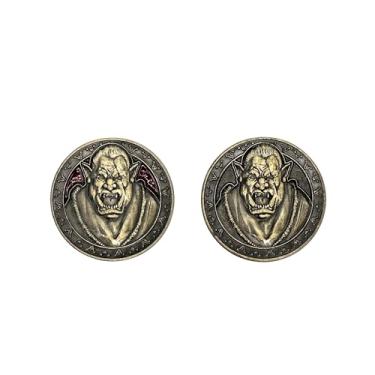 Imagem de Norse Foundry Monster Coins – Hobgoblin (pacote com 10) | Fichas RPG de liga de zinco de 25 mm com acabamento em esmalte vermelho | Adereços de fantasia premium para DND, Pathfinder, jogos de mesa
