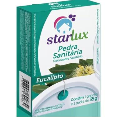 Imagem de Starlux - Pedra sanitária eucalipto (35g) 100% Volátil | Perfuma e higieniza vasos sanitários | Fácil aplicação e melhor custo-benefício