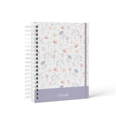 Imagem de Agenda Permanente Floral Lilás - Tamanho A5 - no-brand, Personalizar c