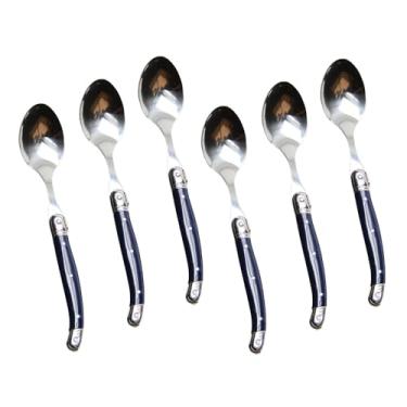 Imagem de Conjunto De 6 Colheres Laguiole Luxo Com Bandeja De Madeira (Azul)