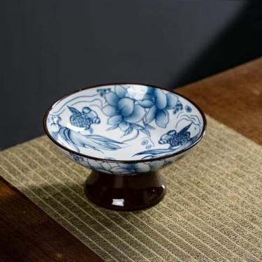 Imagem de FENNYYAR Prato de frutas de cerâmica feito à mão para uso doméstico, 13 cm, enfeite para sala de estar, santuário budista, prato de oferta