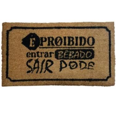 Imagem de Capacho 40x60 Porta Entrada Casa Tapete Com Base Antiderrapante Escritório Base Emborrachada(Proibido)