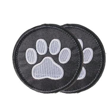 Imagem de Adesivos táticos de pata de cachorro, 2 peças, emblemas bordados de gancho e laço para colete militar do exército MOLLE, mochila com design legal de animal para personalizar roupas, capacetes e