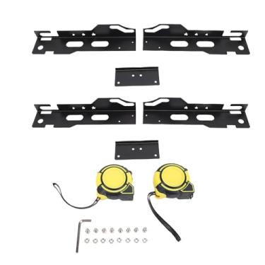 Imagem de aqxreight Placa de Ferramenta de Alinhamento de Roda Com 2 Fitas, Medição Precisa, Ranhura Segura de Alta Eficiência para Carros, Suvs (Preto fosco)