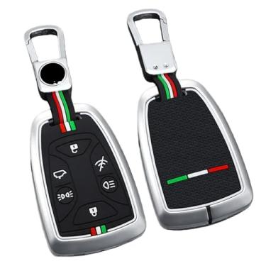Imagem de Capa de chave fob compatível com scania caminhão pesado r/g/p/s série chaves liga de zinco porta-chaves do carro capa protetora(6 Buttons Sliver)