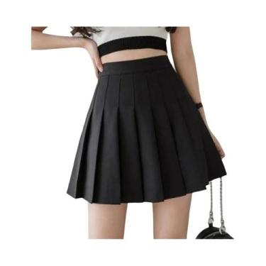 Imagem de Saia Mini Plissada Rosa De Cintura Alta Para Mulheres Estilo Coreano K