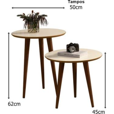 Imagem de Mesa Lateral e Apoio Redonda Pés Palito Cores Variadas - Comprar Movei
