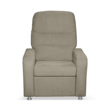 Imagem de Cadeira Poltrona Do Papai Reclinável Confortável Suede Bege - Kibarato