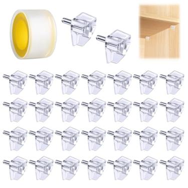 Imagem de 30 pinos de prateleira de armário de plástico transparente de 5 mm - pino de suporte de prateleira, pinos de bloqueio de substituição para móveis de cozinha, prateleiras de livros e suporte de