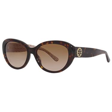 Imagem de Óculos de sol femininos Tory Burch TY7136 tartaruga escuro/marrom escuro gradiente 56