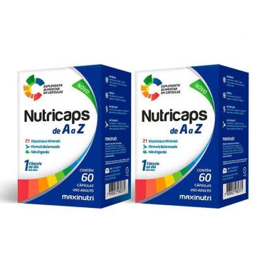 Imagem de Kit 02 Nutricaps A a Z Polivitaminico 60 Capsulas Maxinutri-Unissex