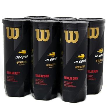 Imagem de BOLA DE TÊNIS WILSON US OPEN REGULAR DUTY SAIBRO PACK COM 6 TUBOS-Unissex