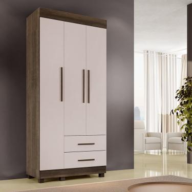 Imagem de Guarda Roupa Solteiro 3 Portas 2 Gavetas com Pés Copacabana New Benetil