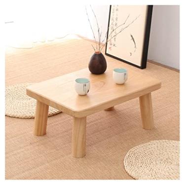 Imagem de Mesa central mesa de centro mesa lateral quadrada de madeira mesa de janela de baía pequena mesa de centro adequada para sala de estar, escritório, quarto quarto mesa (B, grande)